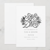 Elegant zwarte en witte kalligrafie Sparen de Datu Kaart (Voorkant / Achterkant)