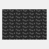 Elegant zwarte en witte kerst inpakpapier vel (Voorkant 3)