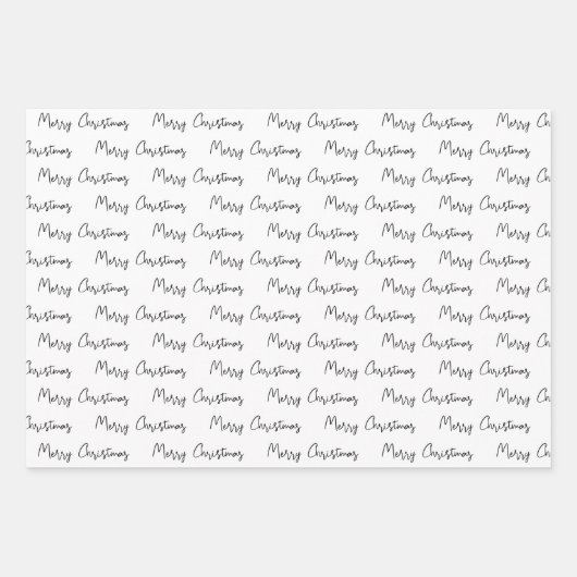 Elegant zwarte en witte kerst inpakpapier vel (Voorkant 2)