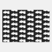 Elegant zwarte en witte kerst inpakpapier vel (Voorkant)