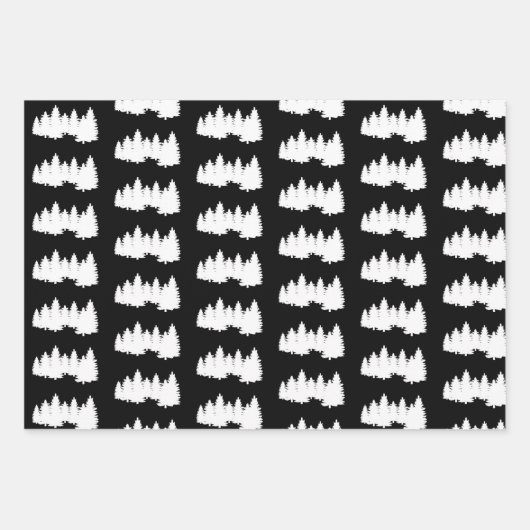 Elegant zwarte en witte kerst inpakpapier vel (Voorkant)