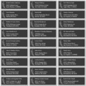 Elegant zwarte en witte lef gastAdresetiketten Sticker (Voorkant)