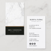 ELEGANT ZWARTE EN WITTE MARBLE TEXTURE PROFESSIONA VISITEKAARTJE (Voorkant / Achterkant)