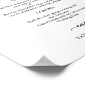 Elegant Zwarte en Witte Script Trouwmenu Poster (Hoek)