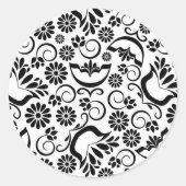 Elegant zwarte en witte Sticker (Voorkant)