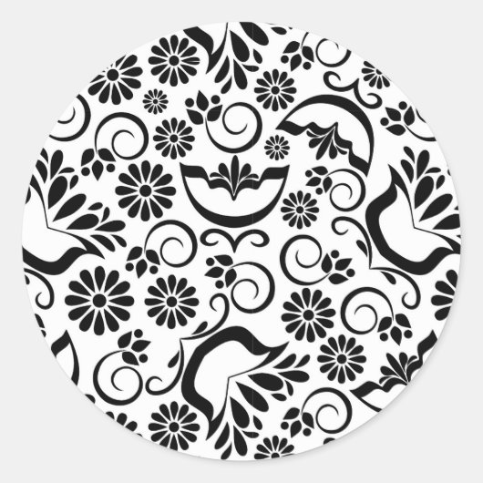 Elegant zwarte en witte Sticker (Voorkant)