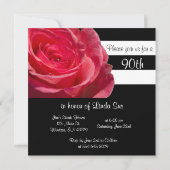 Elegant zwarte en witte strepen en roze rozen kaart (Achterkant)