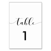 Elegant zwarte en witte trouwtafel kaart (Achterkant)