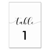Elegant zwarte en witte trouwtafel kaart (Voorkant)