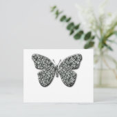 Elegant zwarte en witte vlinder briefkaart (Staand voorkant)