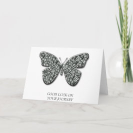 Elegant zwarte en witte vlinder kaart