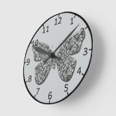 Elegant zwarte en witte vlinder ronde klok (Hoek)