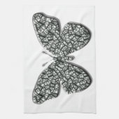 Elegant zwarte en witte vlinder theedoek (Verticaal)