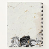 Elegant zwarte florale kikkermarmer notitieboek (Achterkant)