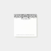 Elegant zwarte florale paisley post-it® notes (Voorkant)