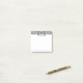 Elegant zwarte florale paisley post-it® notes (Op bureau)
