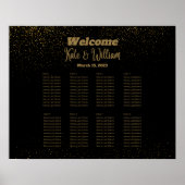 Elegant zwarte & Gold 8-tafels Poster (Voorkant)