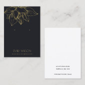 ELEGANT ZWARTE GOLD LOTUS EENVOUDIGE BEELDSCHERM VISITEKAARTJE (Voorkant / Achterkant)