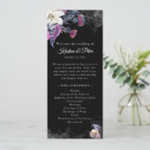 Elegant Zwarte Gotische Bloemrijke Schedel Huwelij (Staand voorkant)