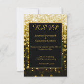 ELEGANT ZWARTE GOUD DIAMANT WATERFALL RSVP KAART (Voorkant)