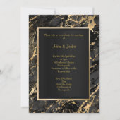 ELEGANT ZWARTE GOUD METALLIC WEDING KAART (Voorkant)