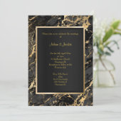 ELEGANT ZWARTE GOUD METALLIC WEDING KAART (Staand voorkant)