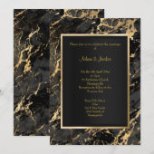 ELEGANT ZWARTE GOUD METALLIC WEDING KAART (Voorkant / Achterkant)