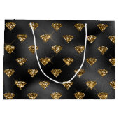 Elegant zwarte gouddiamanten betegeld Weddenschap Groot Cadeauzakje (Achterkant)