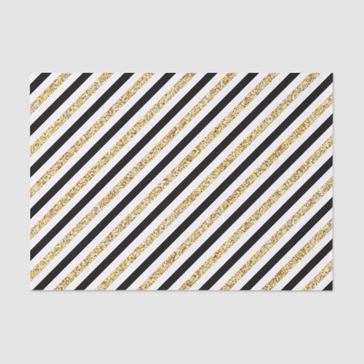 Elegant zwarte gouden streep, wijndoos tissuepapier (Voorkant)