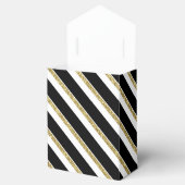 elegant zwarte gouden strepen bedankdoosjes (Geopend)