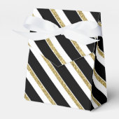 elegant zwarte gouden strepen bedankdoosjes (Voorkant Zijde)