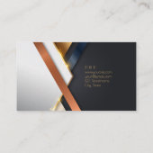 Elegant zwarte gouden strepen ontwerper visitekaartje (Achterkant)