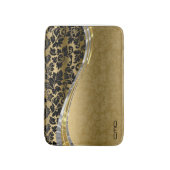 Elegant zwarte & goudmaskers met zilveraccessoires badmat (Voorkant Verticaal)