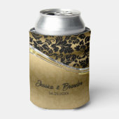 Elegant zwarte & goudmaskers met zilveraccessoires blikjeskoeler (Blikje Voorkant)