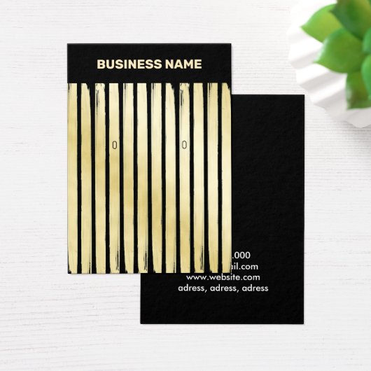 Elegant zwarte goudstrips met oorkonde visitekaartje (Bureau)