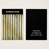 Elegant zwarte goudstrips met oorkonde visitekaartje (Voorkant /achterkant)