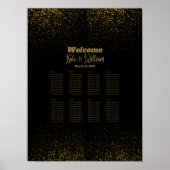 Elegant zwarte & goudtafel-zitplaats poster (Voorkant)
