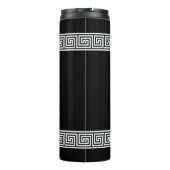 Elegant zwarte griekleutel, aangepast reizen thermosbeker (Achterkant)
