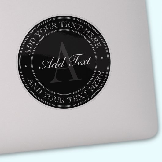 Elegant zwarte grijze bewerkbare tekst transparant sticker