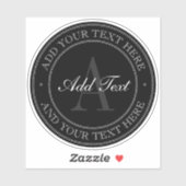 Elegant zwarte grijze bewerkbare tekst transparant sticker (Vel)