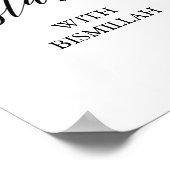 Elegant zwarte kalligrafie Begin met Bismillah Poster (Hoek)