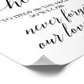 Elegant zwarte kalligrafie Gelieve een hart te tek Poster (Hoek)