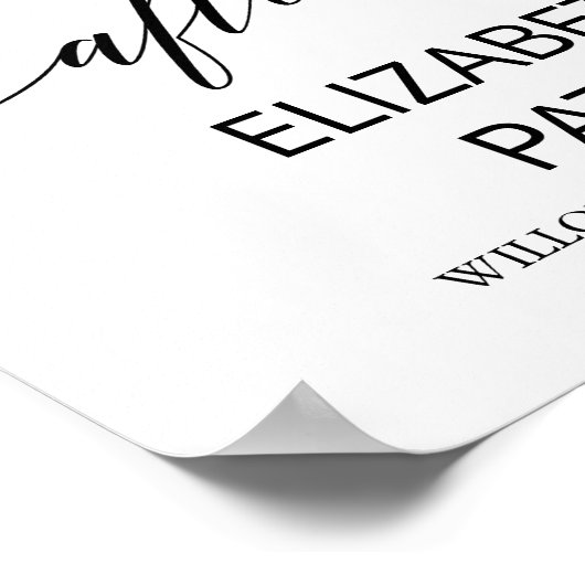 Elegant zwarte kalligrafie, gelukkig altijd na het poster (Hoek)