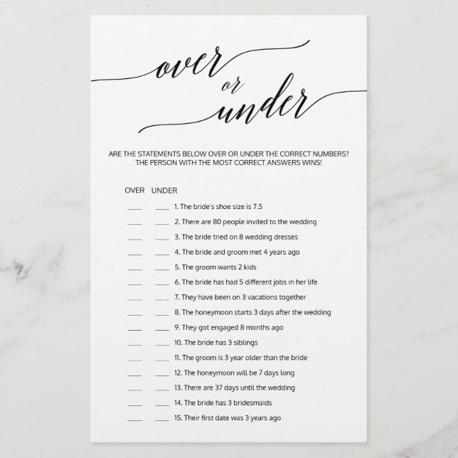 Elegant zwarte kalligrafie over of onder de game (Voorkant)