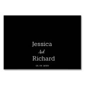 Elegant zwarte kalligrafie trouwlijstnummer kaart (Achterkant)