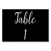 Elegant zwarte kalligrafie trouwlijstnummer kaart (Voorkant)