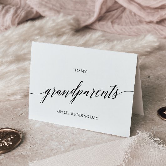 Elegant zwarte kalligrafie voor mijn grootouders kaart