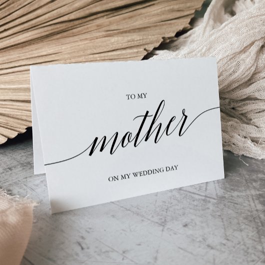 Elegant zwarte kalligrafie voor mijn moeder huweli kaart