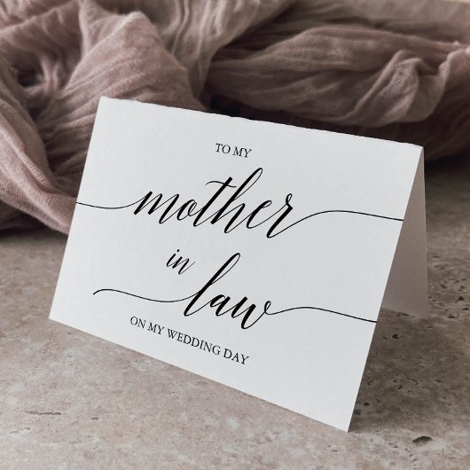 Elegant zwarte kalligrafie voor mijn moeder in de  kaart