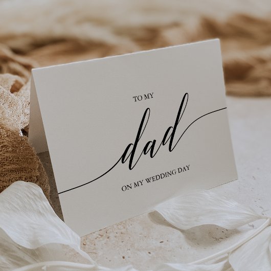 Elegant zwarte kalligrafie voor mijn vaders huweli kaart